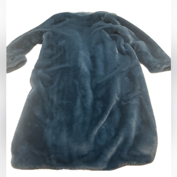 ESQUALO - Super Soft Luxury - Long faux fur coat-teal blue. Women’s L- 10. - Picture 3 of 7